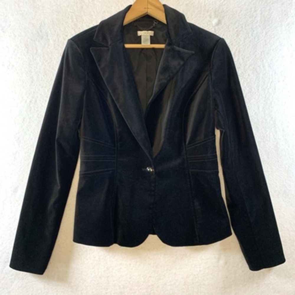 Cache Womens Gothic Fitted Velvet Blazer Size 2 Vampy Corporate Goth Holidaygo